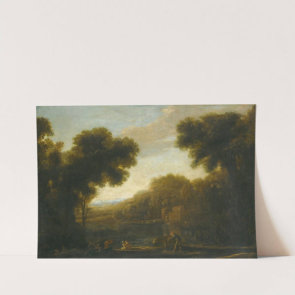 A River Landscape With Travellers On The Bank by Claude Lorrain