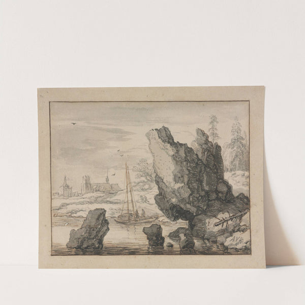 A Rocky Cove with Fishing Boats (late 1650s) by Allart van Everdingen