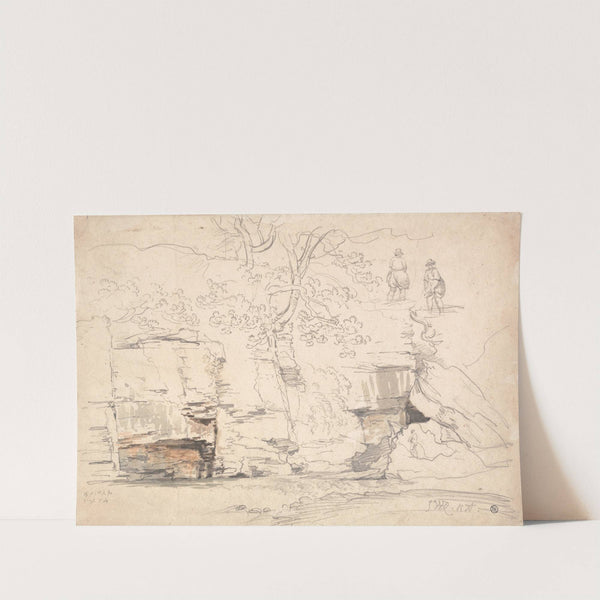 A Rocky Hillside with Trees and Figures by James Ward