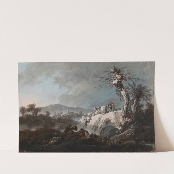 A Rocky Landscape by Jean-Baptiste Pillement
