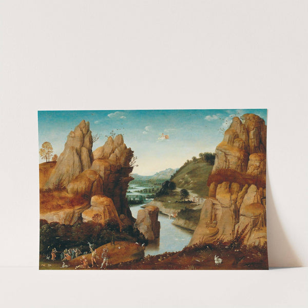 A rocky landscape with scenes from the life of Saint John the Baptist by Follower of Joachim Patinir