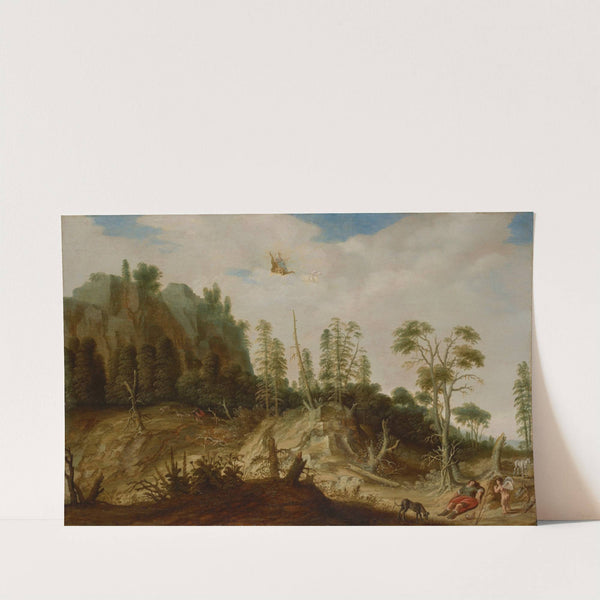 A rocky landscape with Venus and Adonis by Joachim Govertsz Camphuysen