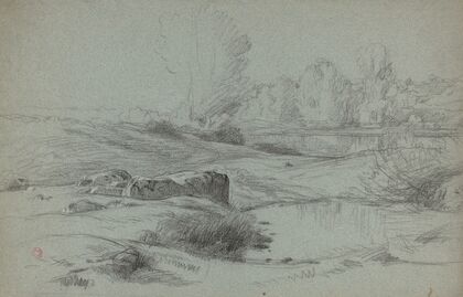 A Rocky Meadow by a River