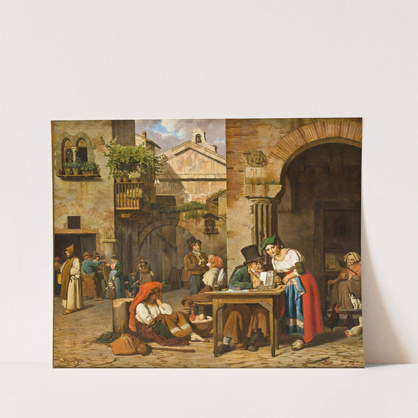 A Roman Street Letter-Writer Reading A Letter Aloud To A Young Girl by Ernst Meyer