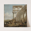 A Roman Temple With Cattle Herders by Jan Baptist Weenix