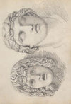 A Roman Tragic Mask and a Male Head