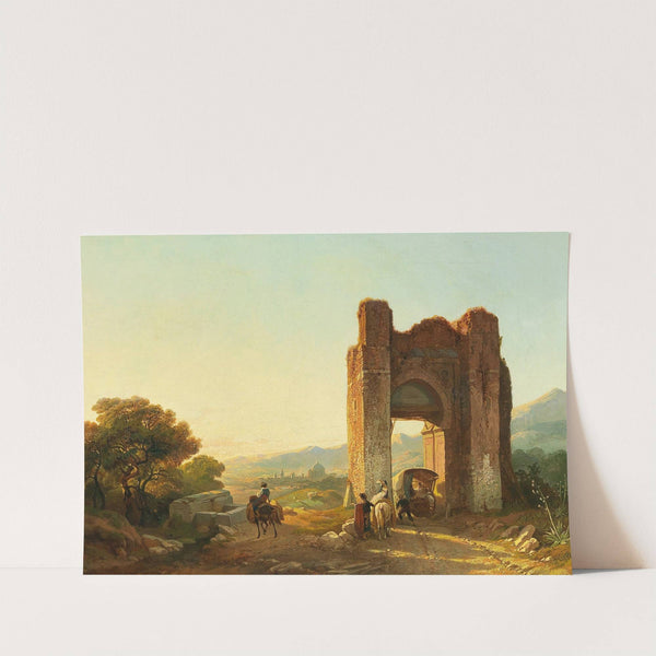 A romantic landscape with Mauritanian ruins and figures by François Antoine Bossuet
