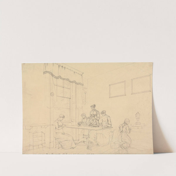 A Room at Great Grove House, Kensington, Mrs. Bavizzetti's Seminary by John Claude Nattes