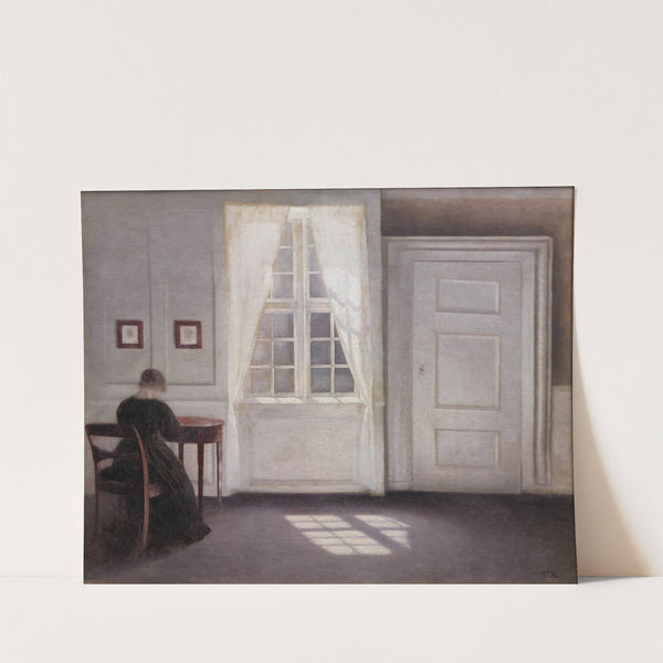 A Room In The Artist’s Home In Strandgade, Copenhagen, With The Artist’s Wife by Vilhelm Hammershøi