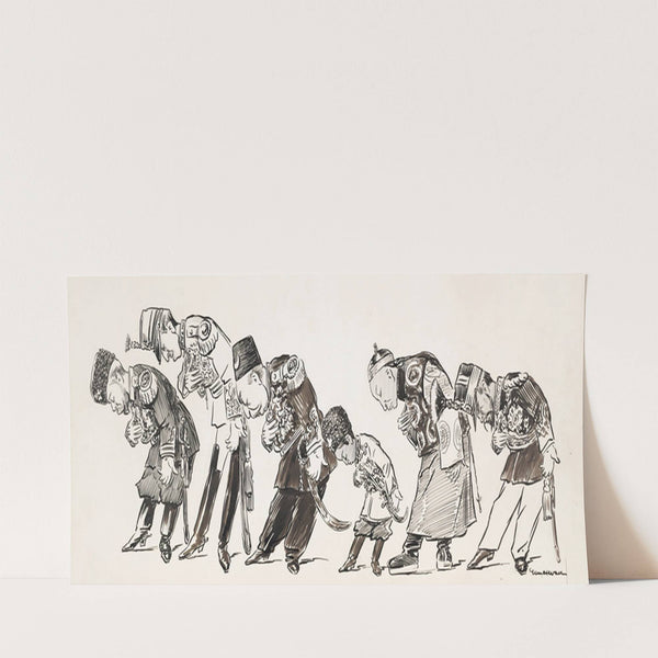 A row of world leaders, all in military dress, bow down (1910) by William Henry Walker