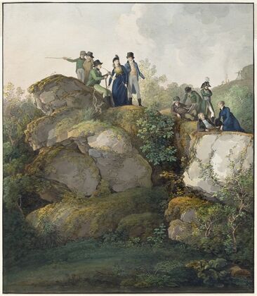 A Royal Party Admiring the Sunset atop the Hesselberg Mountain — size preview