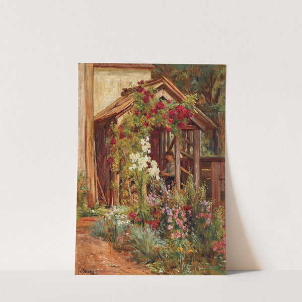A rustic garden in blossom by Josef Straka