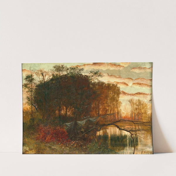 A Sail Boat on the Shore at Dusk by Ferdinand Knab