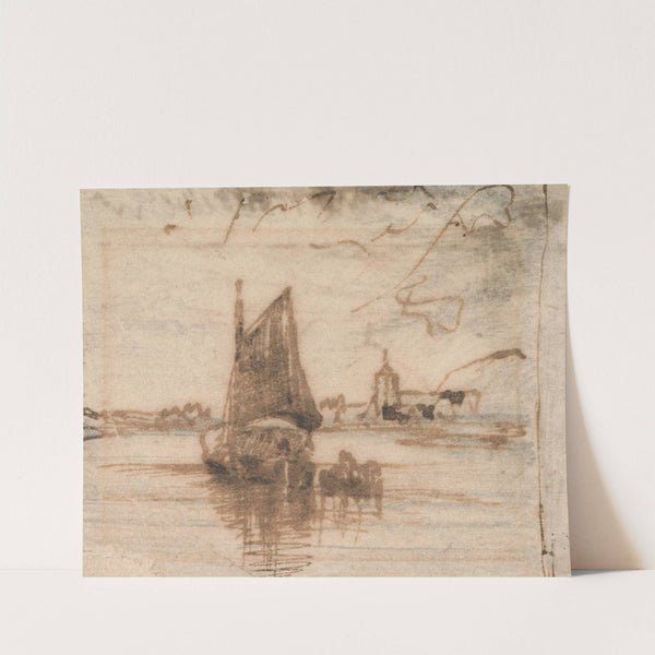 A Sailing Boat Becalmed by Thomas Creswick