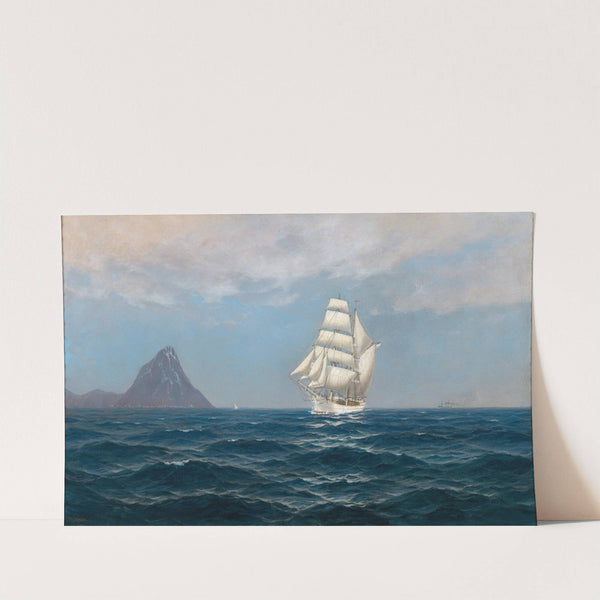 A Sailing Ship and a Steamboat by the Coast by Max Jensen