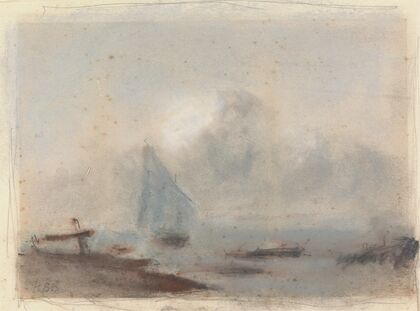 A Sailing Ship near Shore