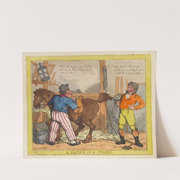 A sailor in a stable (1804) by Thomas Rowlandson