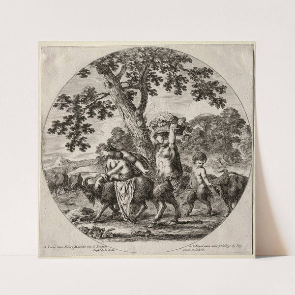A Satyr Family Traveling (c. 1657) by Stefano Della Bella
