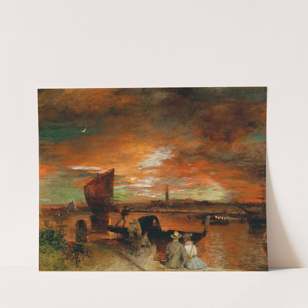 A scene at dusk in Venice by Oswald Achenbach