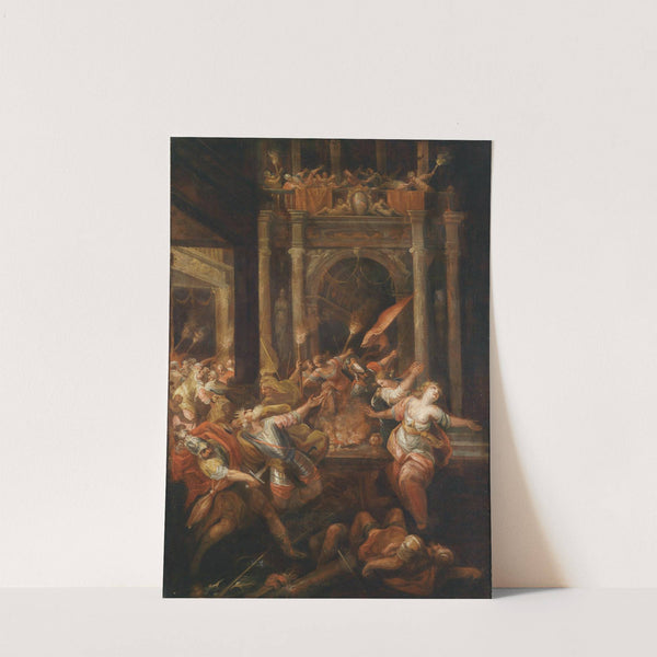 A Scene from the Trojan War. The Death of King Priam by Andrea Celesti