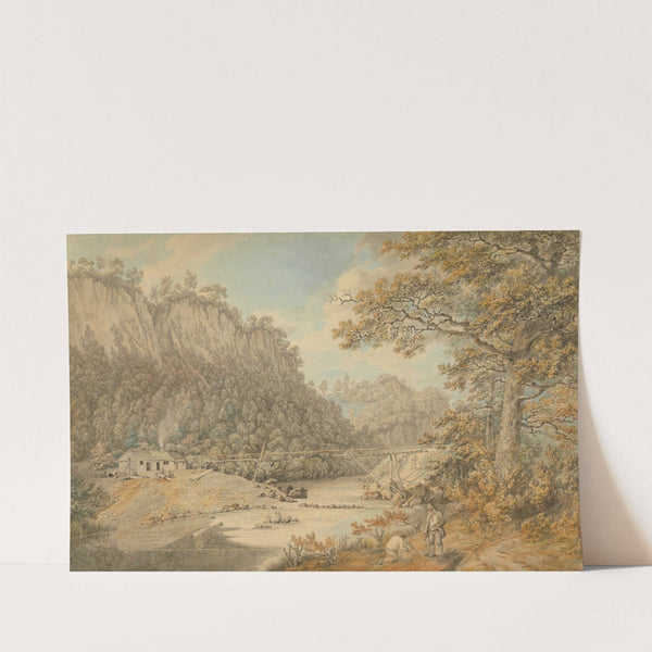 A Scene in Derbyshire: Industrial Works spanning a River by William Day