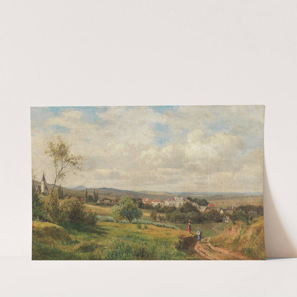 A Scene in Tulbing with Tulbing Castle (formerly Mönchshof Seitenstetten Abbey) by Ludwig Halauska