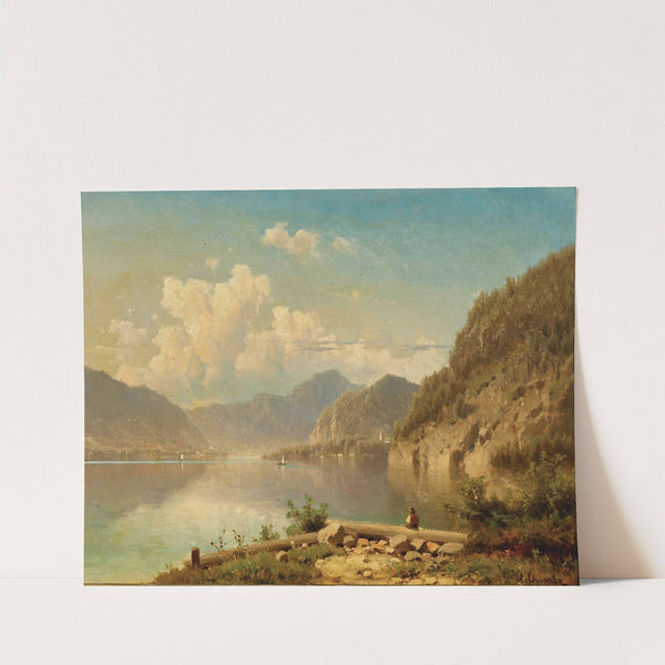 A Scene on Lake Wolfgangsee by Adolf Chwala