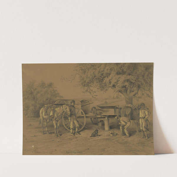 A scene on the roadside near Summer Camp by Edwin Forbes