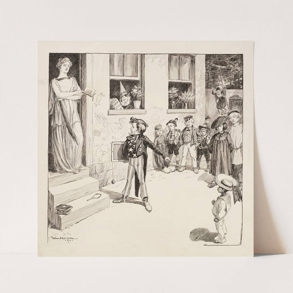 A school at recess, with each of the children representing a country (1901) by William Henry Walker