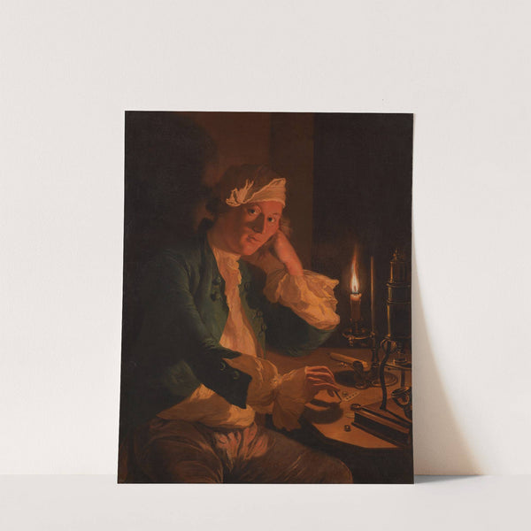 A Scientist Seated at a Desk by Candlelight (c. 1767) by Anna Dorothea Therbusch