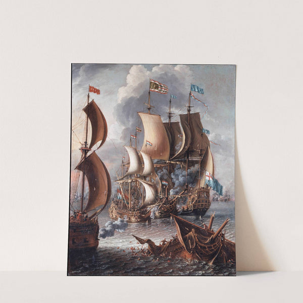 A Sea Fight with Barbary Corsairs by Laureys a Castro