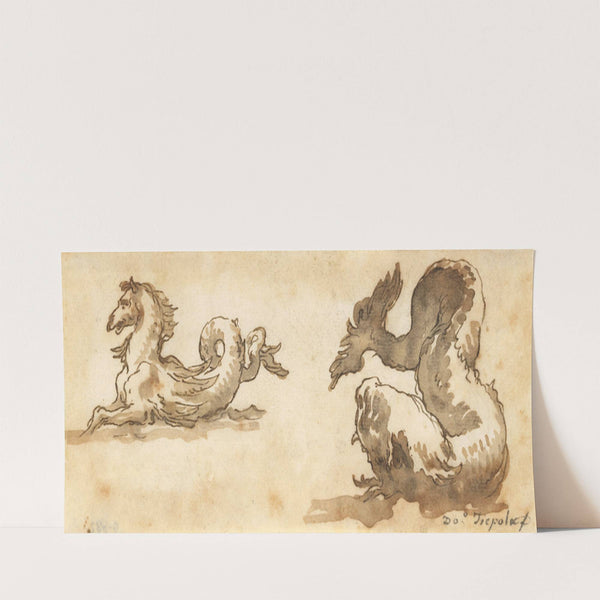 A Sea Horse and a Dolphin (mid-18th–early 19th century) by Giovanni Domenico Tiepolo