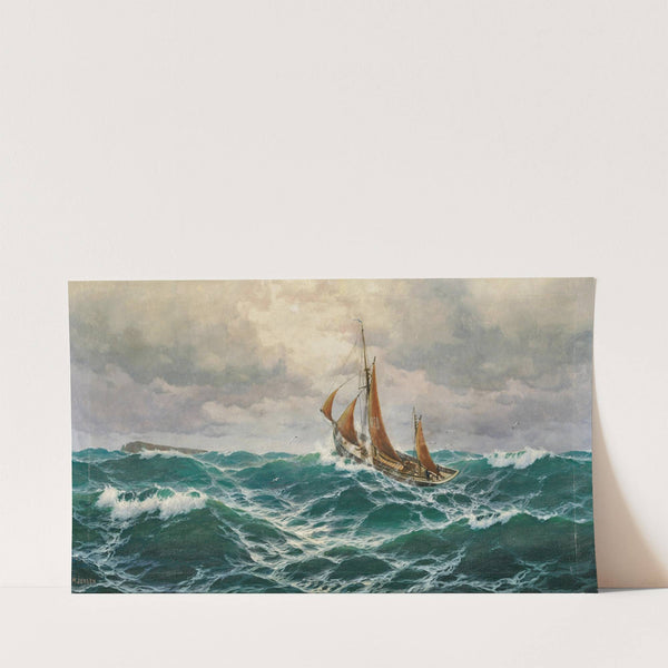 A seascape with a fisherman by Max Jensen