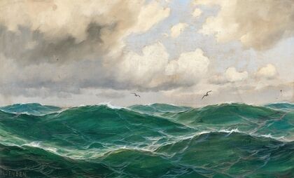 A seascape with seagulls