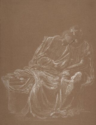 A Seated Couple, Embracing