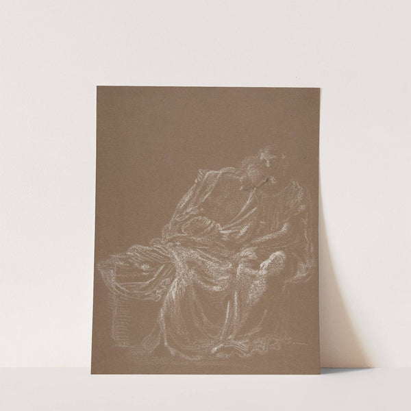 A Seated Couple, Embracing by Sir Edward Coley Burne-Jones