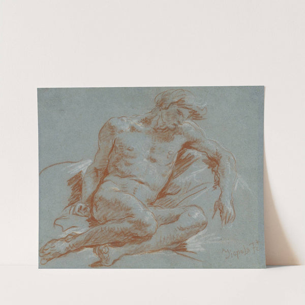 A Seated Male Nude (1752-1753) by Giovanni Battista Tiepolo