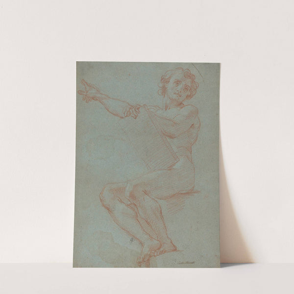 A Seated Man Holding a Tablet by Carlo Maratti