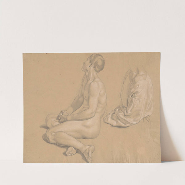 A Seated Man Nude and then Clothed (1820s) by Gustav Heinrich Naecke