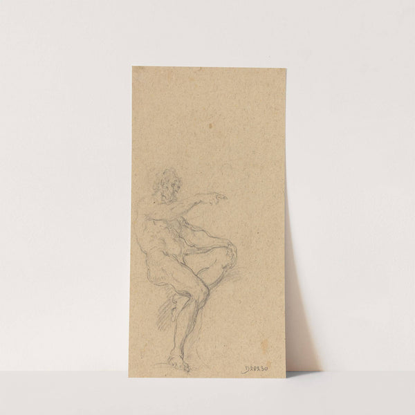 A Seated Nude Man Pointing to the Right by Francesco Solimena