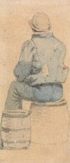 A Seated Peasant Boy Seen From Behind