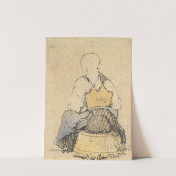 A Seated Peasant Woman Seen From Behind by Samuel Prout
