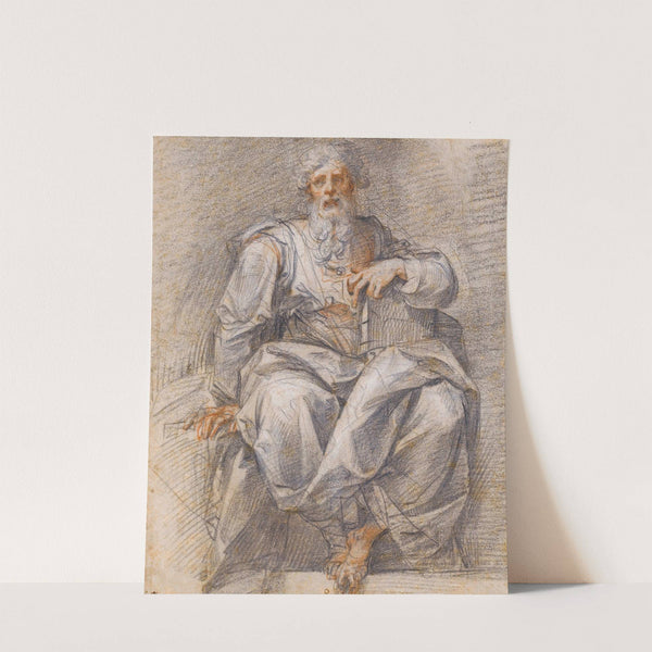 A Seated Prophet, Holding A Book by Giuseppe Cesari