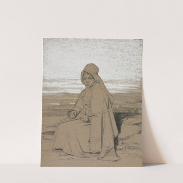 A Seated Shepherdess by Jules Dupré