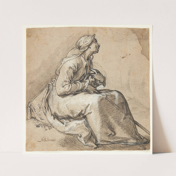 A seated woman facing right by Abraham Bloemaert