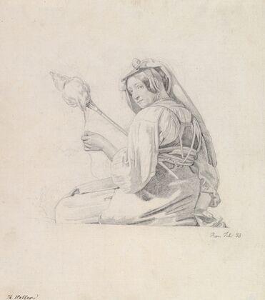 A Seated Woman in Roman Dress, Spinning
