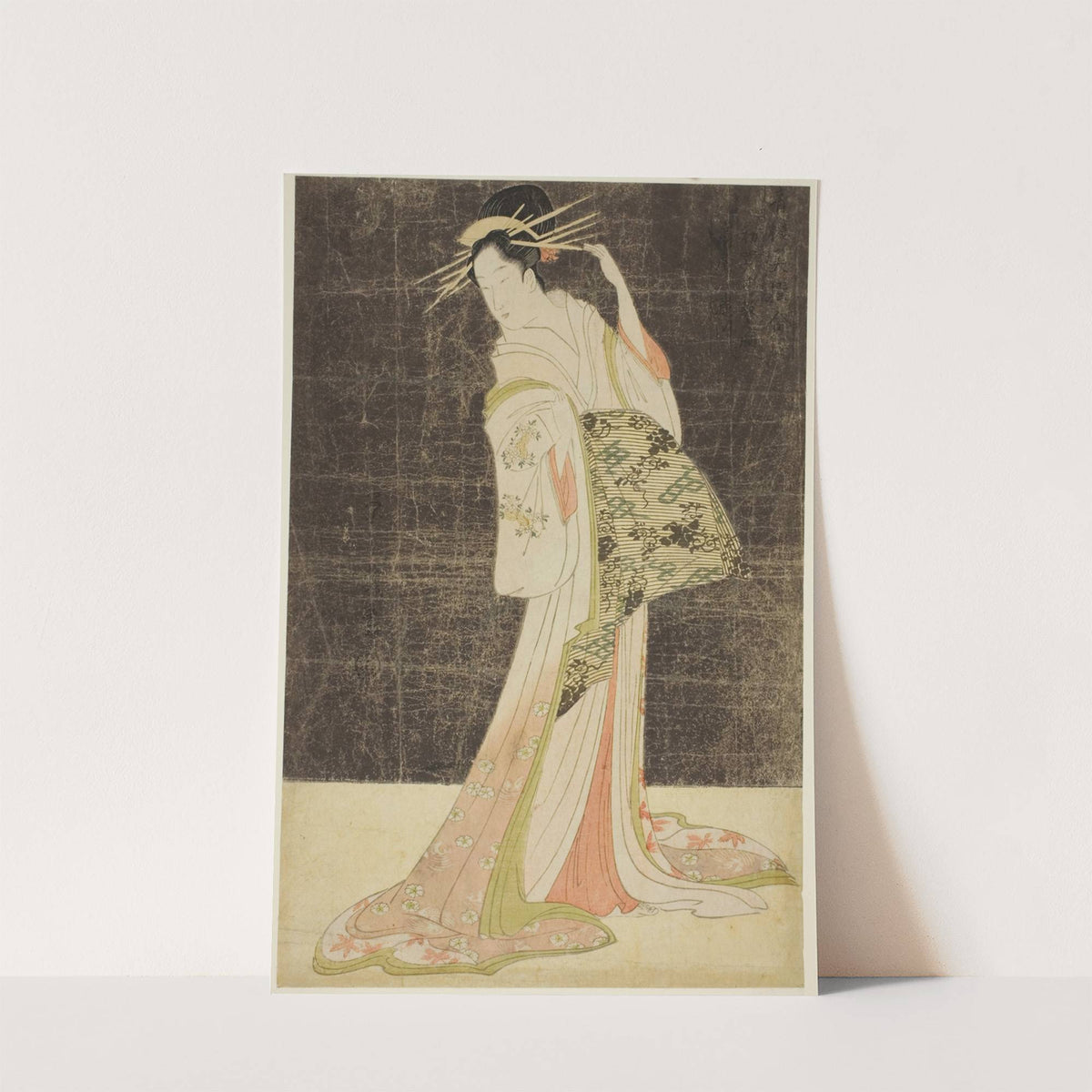 A Selection of Beauty from the Pleasure Quarters (Seiro bijin awase); Courtesans Hired for the New Years Holidays – Takigawa of the Ogiya (c. 1794) by Chōbunsai Eishi
