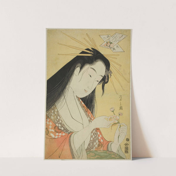 A Selection of Six Flowers – A Parody Rokkasen (Yatsushi Rokkasen); Ono no Komachi (c. 1798) by Chōbunsai Eishi