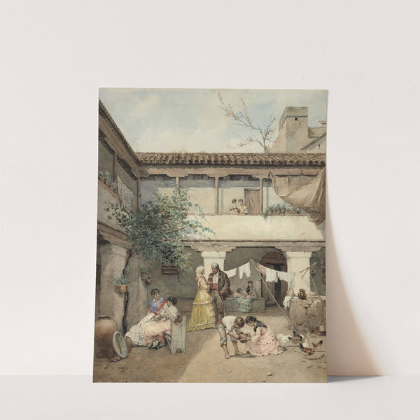 A Seville Courtyard (1881) by Manuel Ussel de Guimbarda