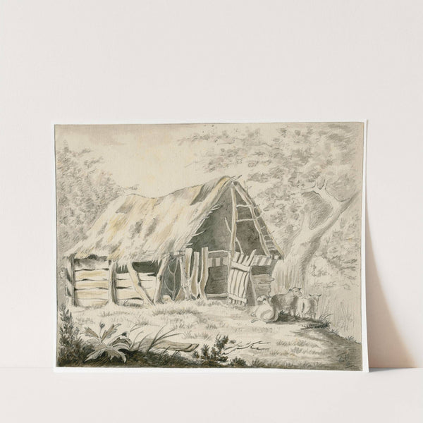 A sheepfold among trees by Floris Verster